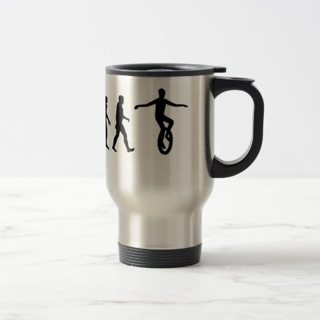 Caneca Térmica Evolução humana: Montanha Unicycling (municipal) (Direita)