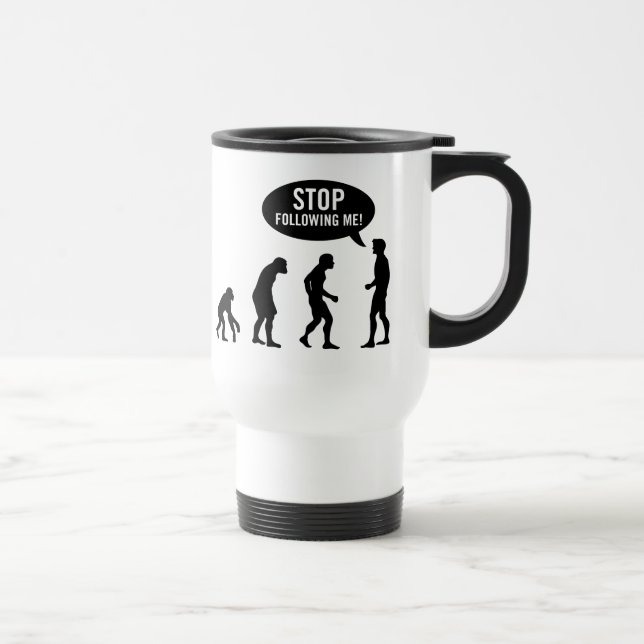 Caneca Térmica evolução - pare de seguir-me! (Direita)
