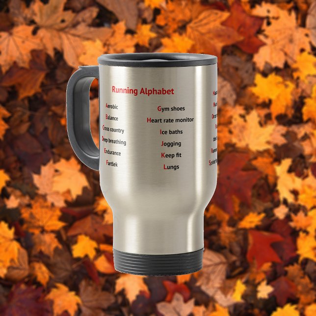 Caneca Térmica Executando a diversão do alfabeto A a Z (Criador carregado)