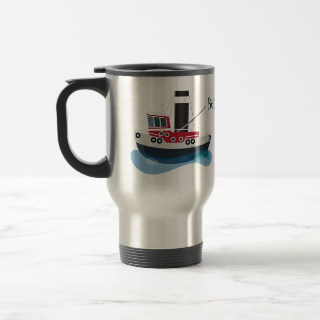 Caneca Térmica Exemplo de desenho animado de embarcações de arras (Esquerda)