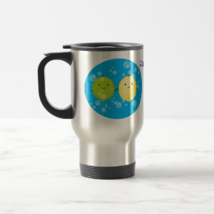 Caneca Térmica Exemplo de desenho animado de limão de limão feliz