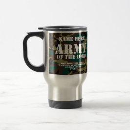 Caneca Térmica Exército do senhor, escritura da bíblia/nome