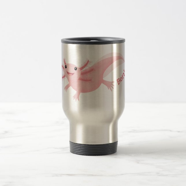 Caneca Térmica Exolotl branco rosa feliz (Centro)