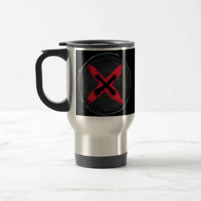 Caneca Térmica Expressão Vermelha Grunge (Esquerda)