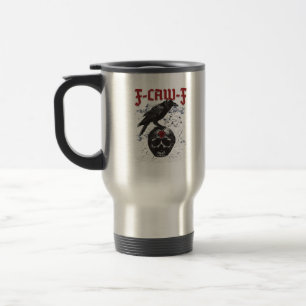 Caneca Térmica F-Caw-F Corvo de Halloween Engraçado Corvo Humor G