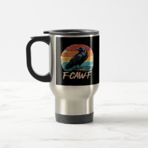 Caneca Térmica F-Caw-F Corvo Humor Engraçado Gótico Retrô Clássic