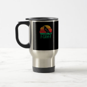 Caneca Térmica F-Caw-F Corvo Pássaro Retro Pôr do Sol Vintage F-C