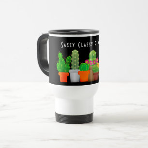 Caneca Térmica Fábrica Engraçada Lady Cactus Succulent