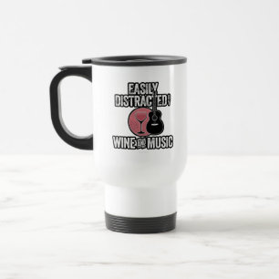 Caneca Térmica Facilmente Distraído por Vinho e Música
