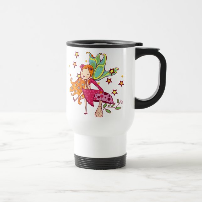 Caneca Térmica Fada do jardim no cogumelo (Direita)