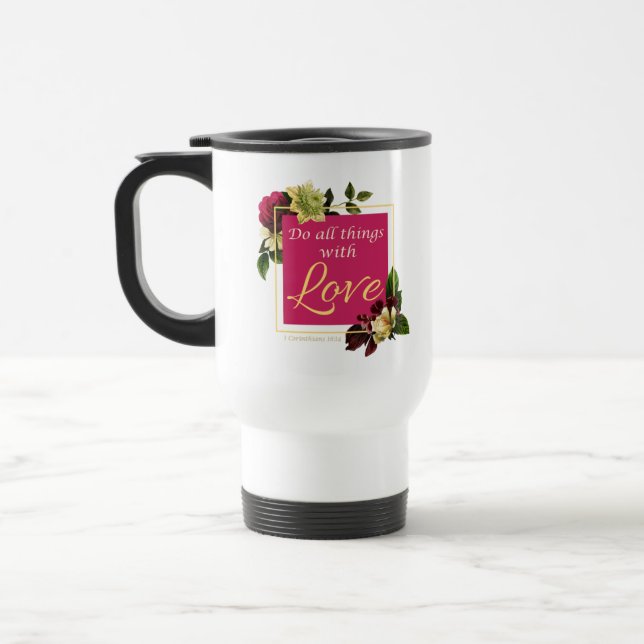 Caneca Térmica Faith Women Floral: Faça todas as coisas com o pre (Esquerda)