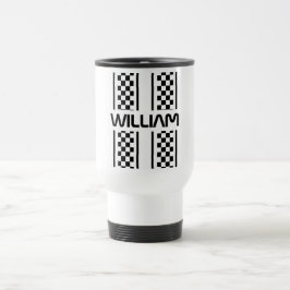 Caneca Térmica Faixa Automática de Raça Preta e Branco Personaliz
