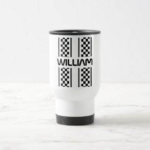 Caneca Térmica Faixa Automática de Raça Preta e Branco Personaliz