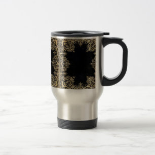 Caneca Térmica Falln Black E Dourado Filigre
