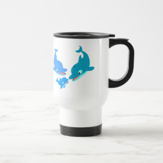 Caneca Térmica Família de Golfinhos de Cartoon Bonito