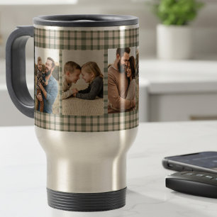 Caneca Térmica Família Xadrez Verde Rústico Homem 5 Fotos