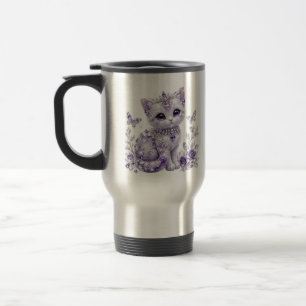 Caneca Térmica Fantasia de Gatinho Joalheria Roxa Real