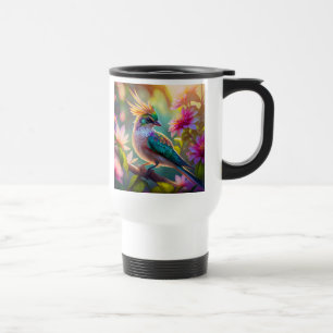 Caneca Térmica Fantasia de Pássaro Verde de Cabeça Cabeluda Doura