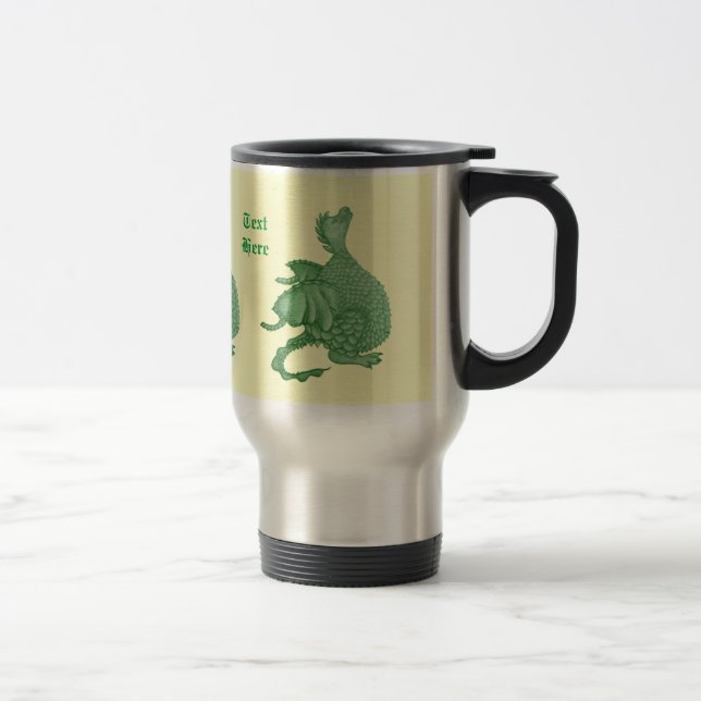 Caneca Térmica fantasia mítica criatura doce dragão verde (Direita)