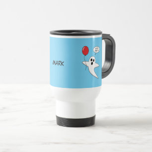 Caneca Térmica Fantasma de Cartoon Bonito com Balão Vermelho Ad