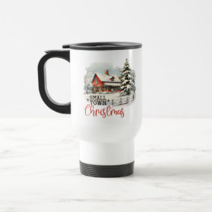 Caneca Térmica Farmhouse Russo de Natal de Pequena Cidade