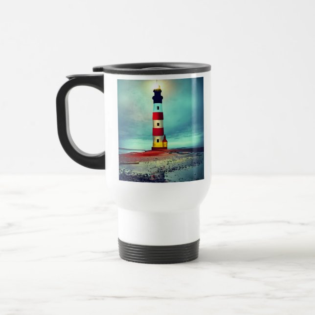 Caneca Térmica Farol Iluminado Deslapidado de Praia Abandonado (Esquerda)