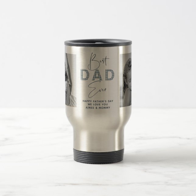 Caneca Térmica Father's Day Best Father Ever 2 Photo Dusty Blue (Centro)