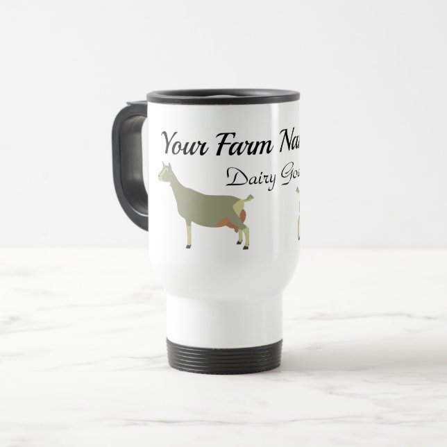 Caneca Térmica Fazenda de cabra leiteira personalizada de Toggenb (Frente Esquerda)