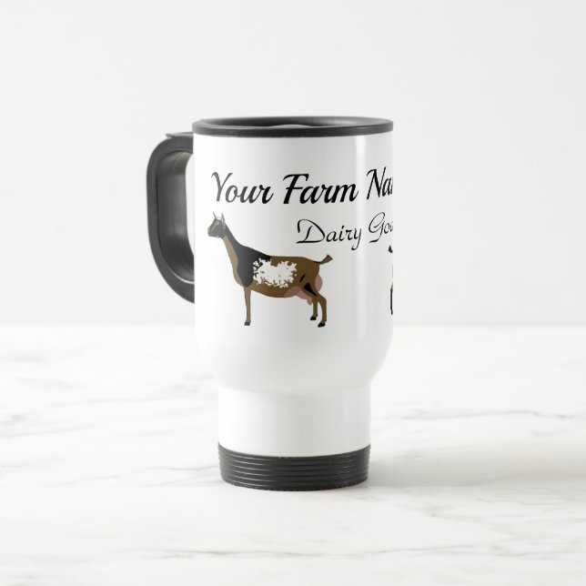 Caneca Térmica Fazenda Personalizada de Cabra Dairy Dairy Goat da (Frente Esquerda)
