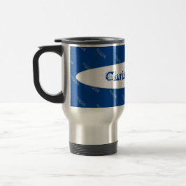 Caneca Térmica Feenas Azul Tipografia Nome Monograma Modelo