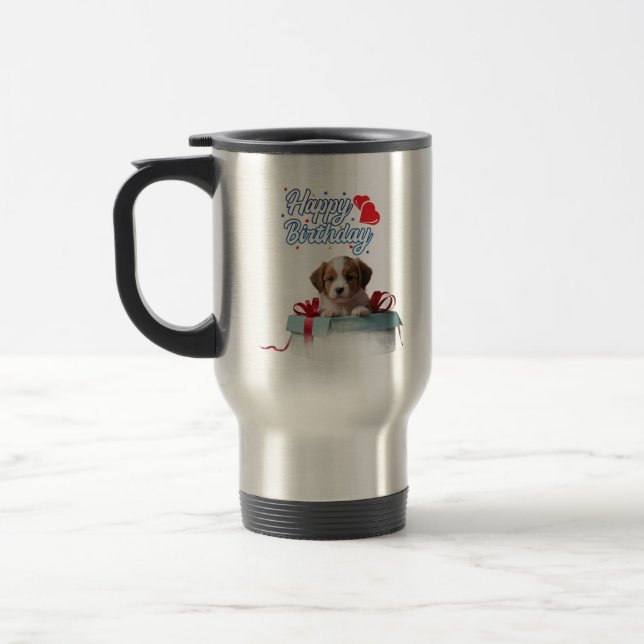 Caneca Térmica Feliz Aniversário Cachorrinho (Esquerda)