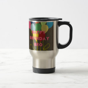 Caneca Térmica Feliz Aniversário Irmão Impressão de Arte