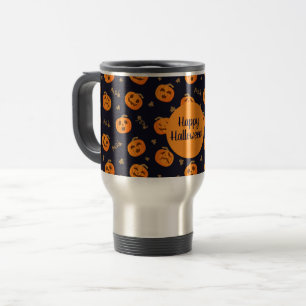 Caneca Térmica Feliz Dia das Bruxas ou Seu Texto Engraçado Pumpk
