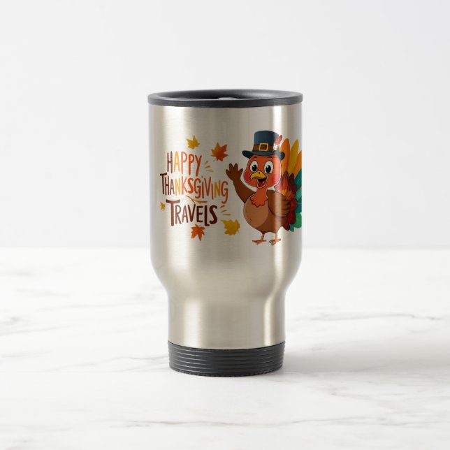 Caneca Térmica Feliz Dia de Ação de Graças - Turquia (Centro)