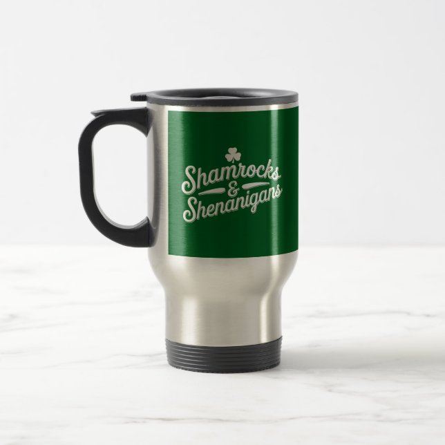 Caneca Térmica Feliz Dia de São Patrício Lucky Shamrock&Shenaniga (Esquerda)