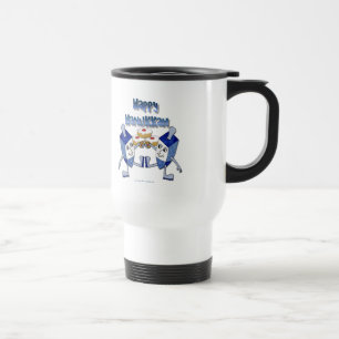 Caneca Térmica Feliz Hanukkah Dreidels Dançantes Donut de Geléia
