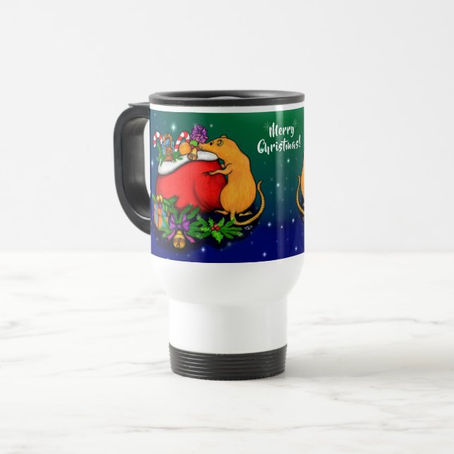 Caneca Térmica Feliz Natal com Rat Prince (Frente Esquerda)