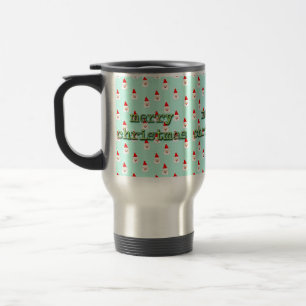 Caneca Térmica feliz natal papai noel moderno de meados do século