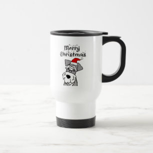 Caneca Térmica Feliz Natal para o Cão de Schnauzer