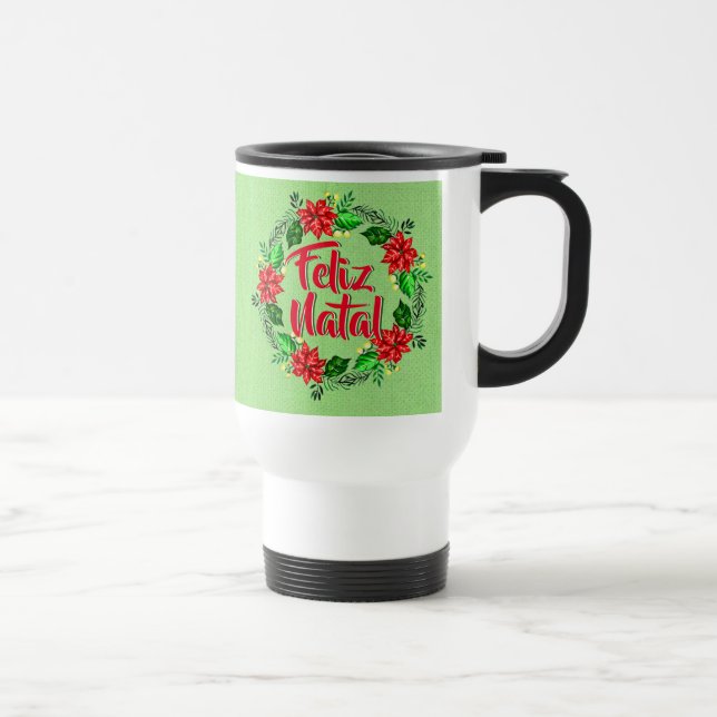 Caneca Térmica Feliz Natal Português Feliz Feliz Feliz Natal Feli (Direita)
