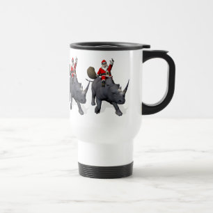 Caneca Térmica Feliz Pai Natal No Rinoceronte Rinoceronte