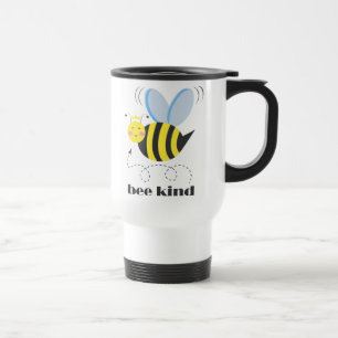 Caneca Térmica Feliz princesa de abelhas com coroa e slogan Bela