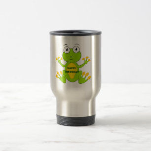 Caneca Térmica Feliz Sapo Verde de Aniversário