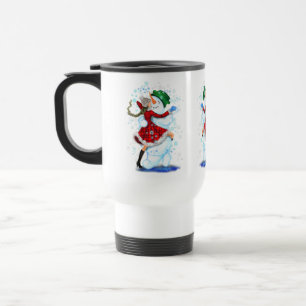 Caneca Térmica Feliz Snowman e Girl Dance Tango Festa de Natal