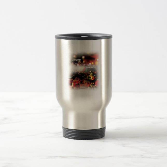 Caneca Térmica Feliz Tumbler de Natal (Centro)