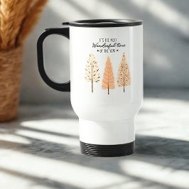 Caneca Térmica Feriado de Estilo de Árvore Mínima do Pinheiro Mod