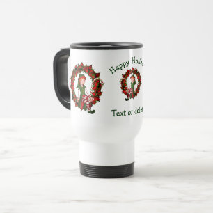 Caneca Térmica Feriado de Natal Personalizado para Rapariga Elf W