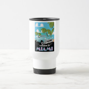 Caneca Térmica Férias ao poster de viagens de Miami