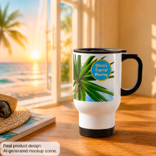 Caneca Térmica Férias Customizadas de Manhã Tropical Yucca