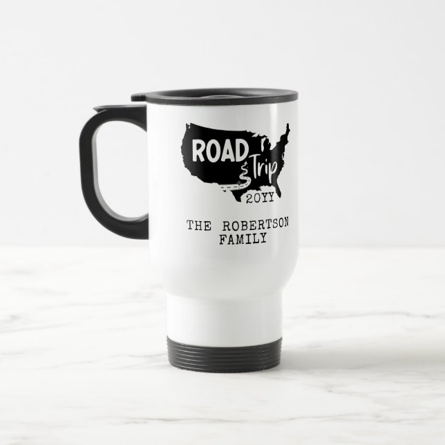 Caneca Térmica Férias Familiares Personalizadas | Family Road Tri (Esquerda)